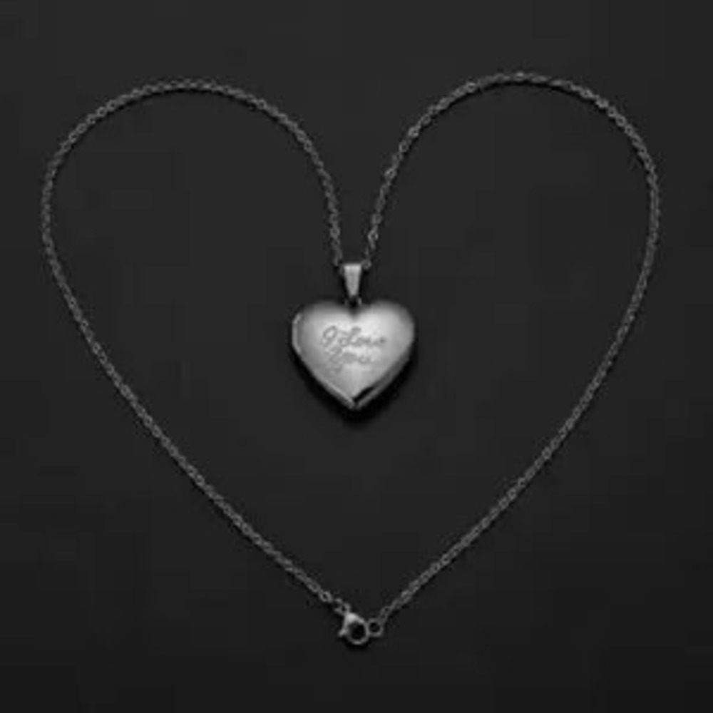 925 Silver Necklace w/ I Love You Heart Locket Valentine's Anniversary Gift